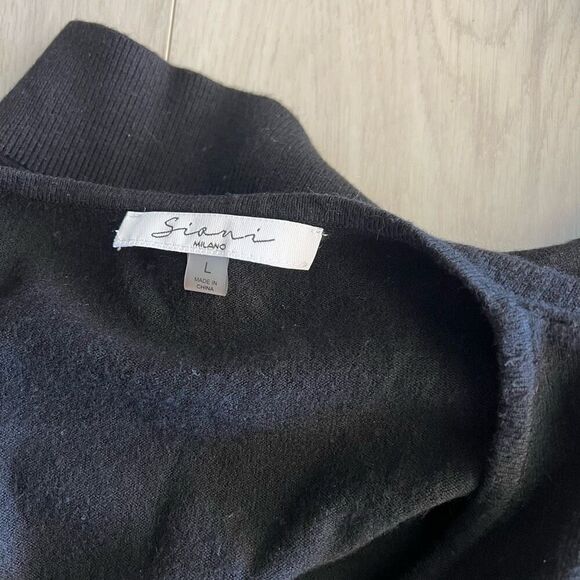 Sioni Milano Black Lace Long Sleeve Top Size L - Picture 5 of 6